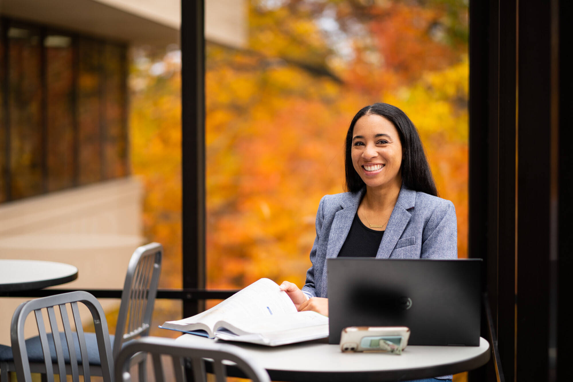 adult student smiling at camera
